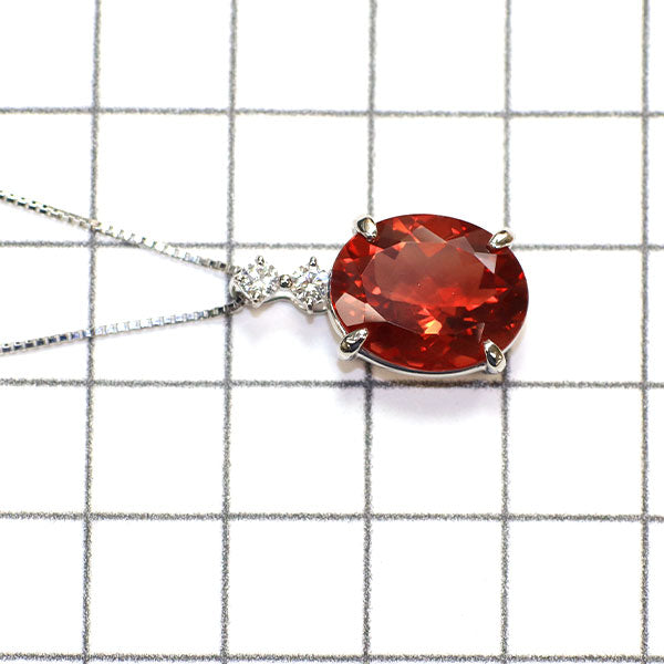 Pt900/Pt850 アンデシン ダイヤモンド ペンダントネックレス 5.09ct D0.15ct