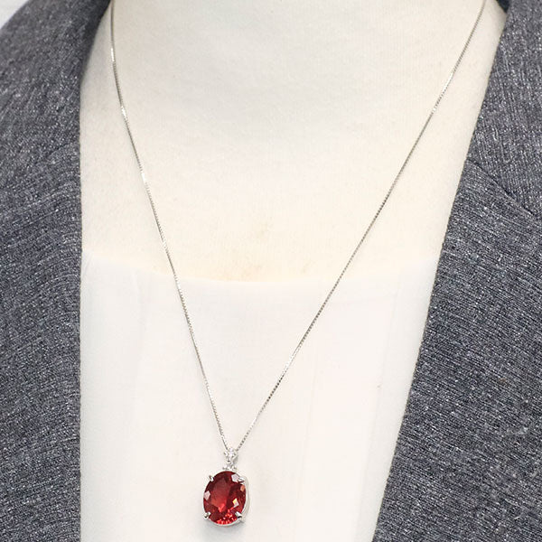 Pt900/Pt850 アンデシン ダイヤモンド ペンダントネックレス 5.09ct D0.15ct