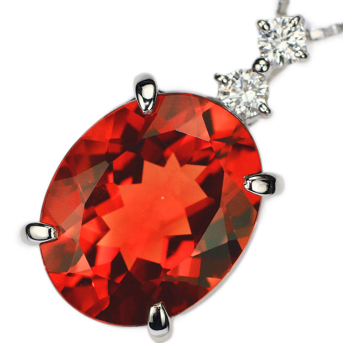 Pt900/Pt850 アンデシン ダイヤモンド ペンダントネックレス 5.09ct D0.15ct