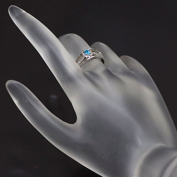 Pt900 ブラジル産 パライバトルマリン ダイヤモンド リング 0.20ct D0.18ct