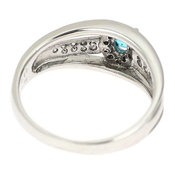Pt900 ブラジル産 パライバトルマリン ダイヤモンド リング 0.20ct D0.18ct