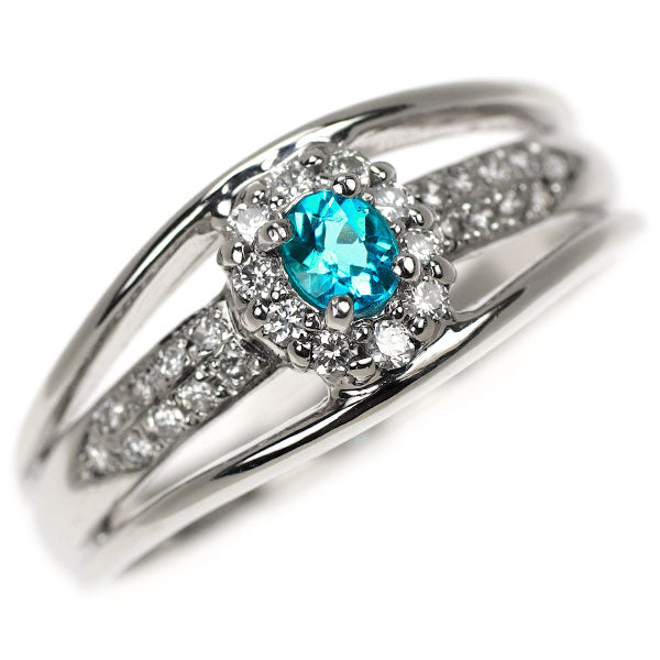 Pt900 ブラジル産 パライバトルマリン ダイヤモンド リング 0.20ct D0.18ct