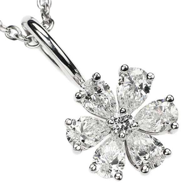 ハリーウィンストン Pt950 ダイヤモンド ペンダントネックレス フォーゲットミーノット