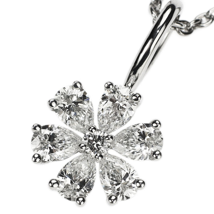 ハリーウィンストン Pt950 ダイヤモンド ペンダントネックレス フォーゲットミーノット