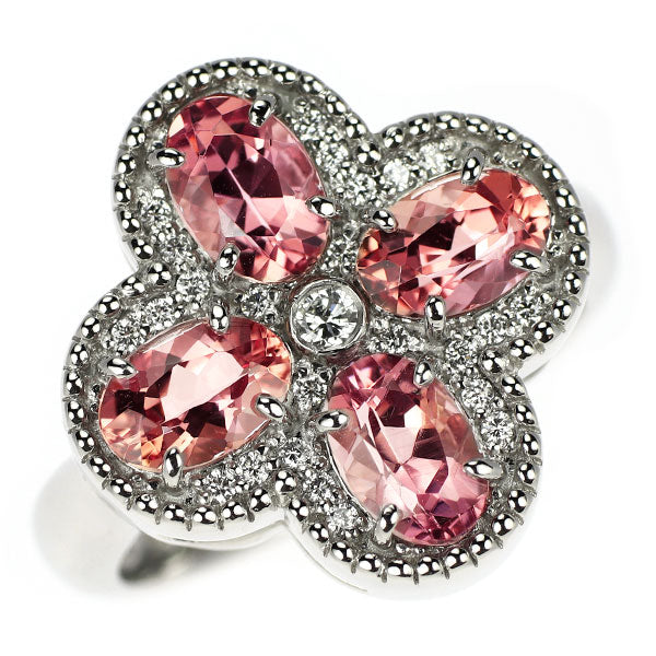 Pt950 インペリアルトパーズ ダイヤモンド リング 2.30ct D0.11ct