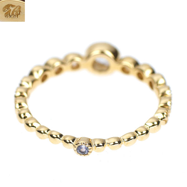 セイレーンアズーロ K18YG ローズカット ダイヤモンド タンザナイト リング 0.11ct D0.18ct