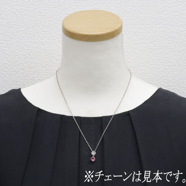 K18WG ピンクトルマリン ダイヤモンド ペンダントトップ 0.75ct D0.01ct