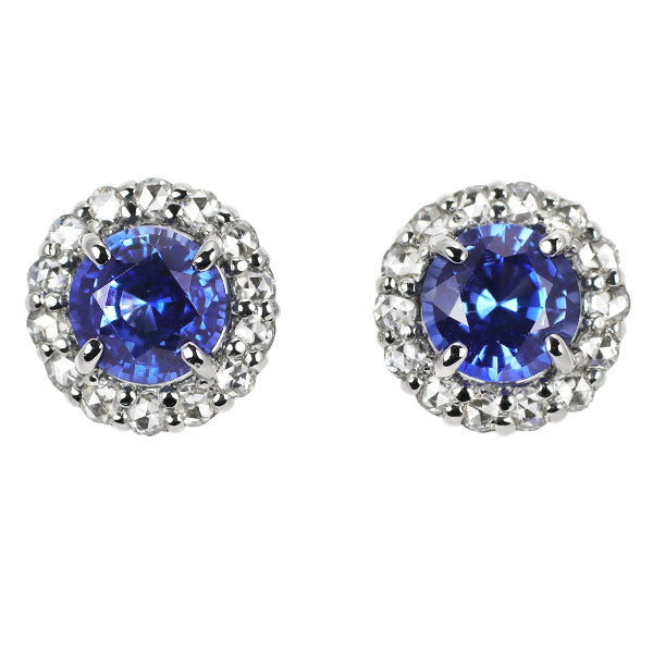 新品 希少 Pt900 コーンフラワーブルーサファイア ダイヤモンド ピアス