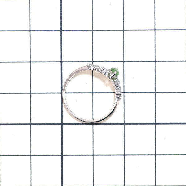 新品 希少 Pt950 強蛍光 ミントグリーンアウイナイト ローズカットダイヤ リング 0.244ct D0.11ct【エスコレ】