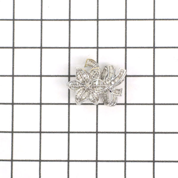 K18WG ダイヤモンド ペンダントトップ 0.45ct フラワー