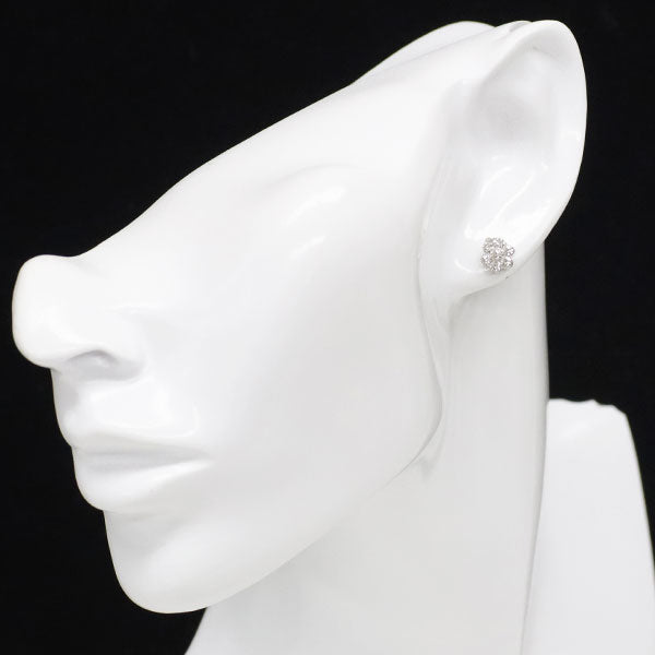 K18WG ダイヤモンド ピアス 0.60ct フラワー