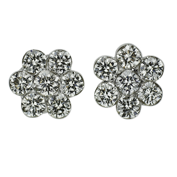 K18WG ダイヤモンド ピアス 0.60ct フラワー