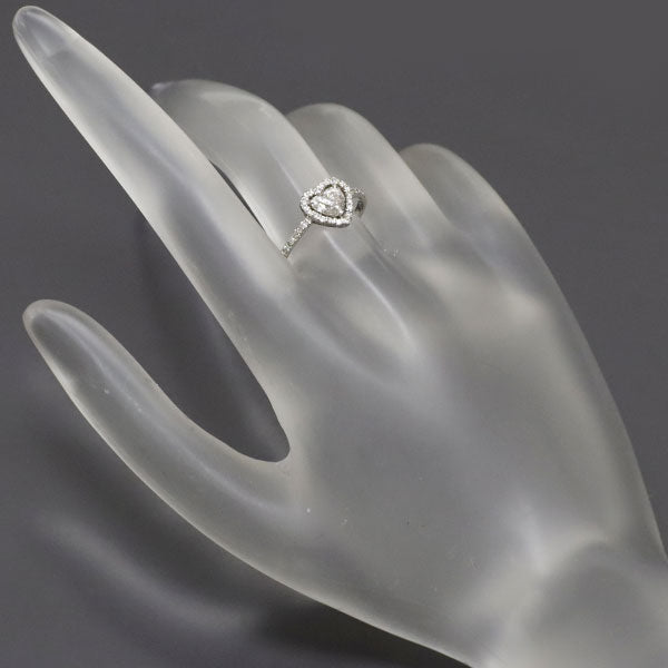 Pt900 ハートシェイプ ダイヤモンド  リング 0.525ct D0.10ct