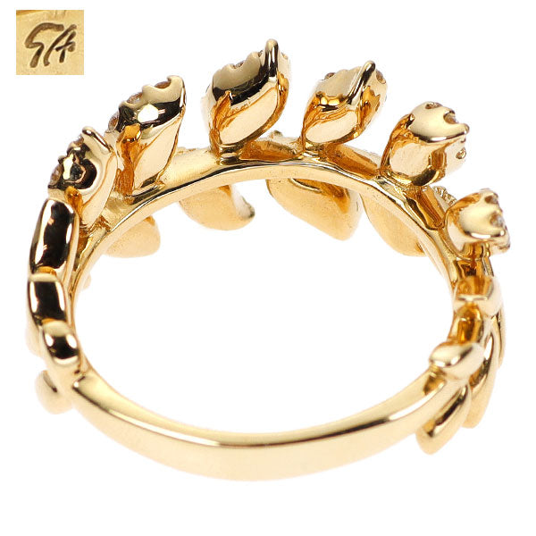 セイレーンアズーロ K18YG ダイヤモンド リング 0.90ct 植物