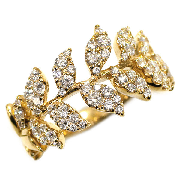 セイレーンアズーロ K18YG ダイヤモンド リング 0.90ct 植物
