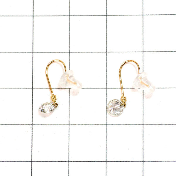 新品 K18YG セッティングホール ダイヤモンド ピアス 0.667ct J SI2 フック