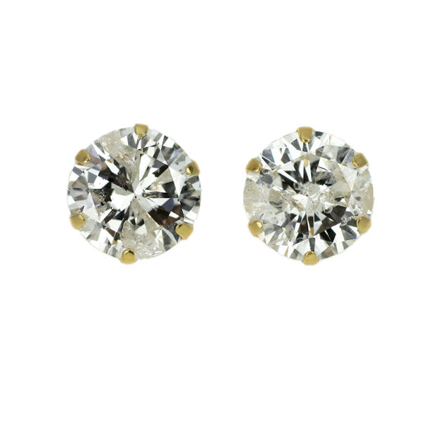 新品 K18YG ダイヤモンド ピアス 2.056ct H/J I2 G