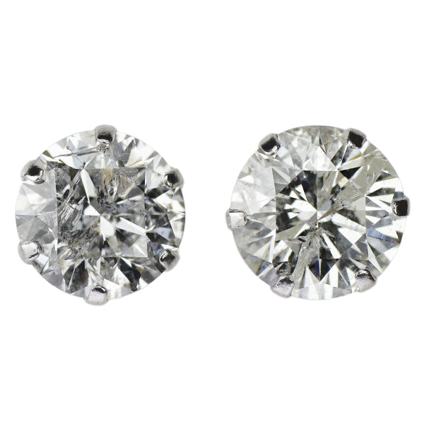 新品 Pt900 ダイヤモンド ピアス 2.118ct I/J I2 G