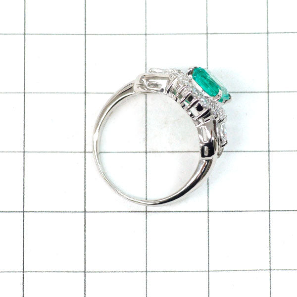 Pt900 エメラルド ダイヤモンド リング 1.51ct D0.75ct
