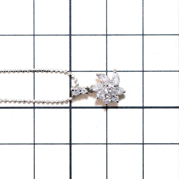 Pt900/ Pt850 ダイヤモンド ペンダントネックレス 0.50ct フラワー