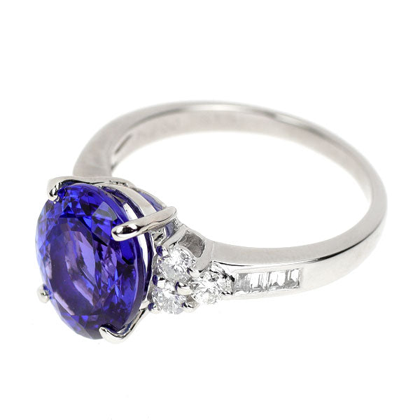 Pt900 タンザナイト ダイヤモンド リング 5.15ct D0.55ct