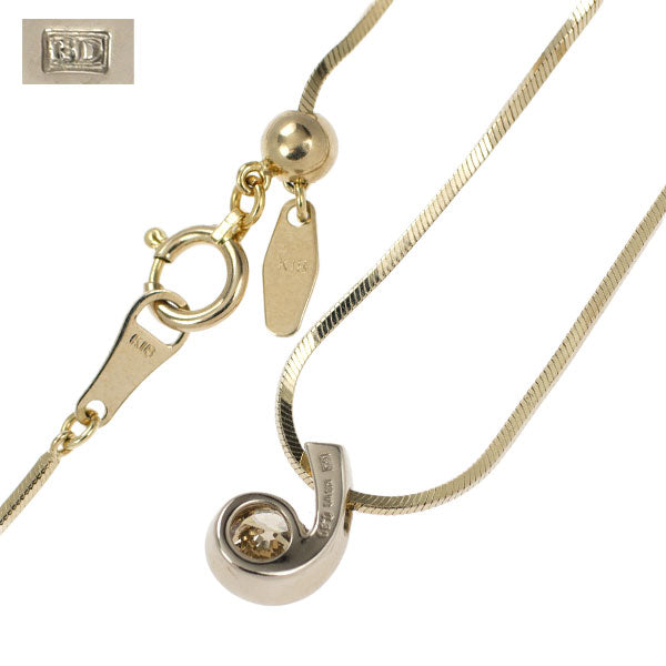 カシケイ K18BG ブラウンダイヤモンド ペンダントネックレス 0.30ct フロート