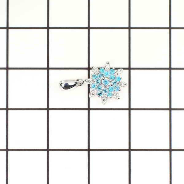 QVC K18WG パライバトルマリン ダイヤモンド ペンダントトップ 0.15ct D0.05ct