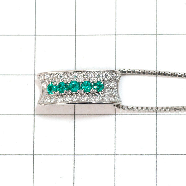 ポーラ Pt900 エメラルド ダイヤモンド ペンダントネックレス 0.30ct D0.40ct