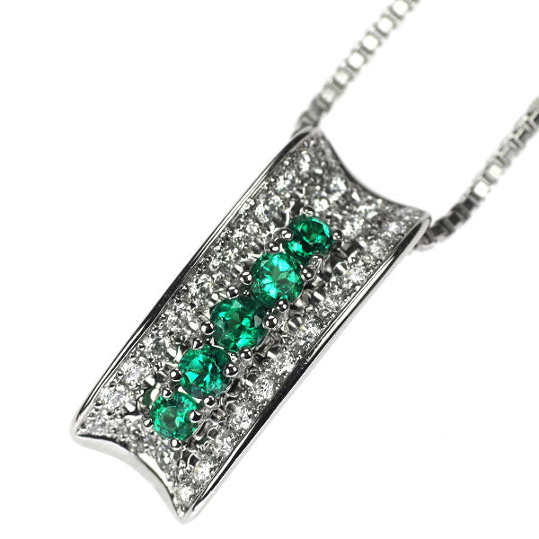 ポーラ Pt900 エメラルド ダイヤモンド ペンダントネックレス 0.30ct D0.40ct