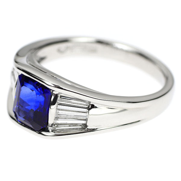 銀座ミワ Pt900 サファイア ダイヤモンド リング 1.45ct D0.38ct