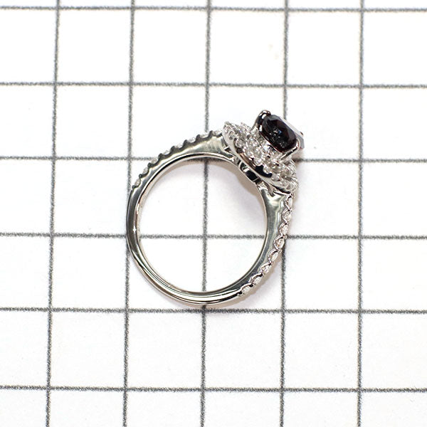 新品 Pt950 希少レッドキャシテライト ローズカットダイヤモンド リング 3.57ct D0.58ct 【エスコレ】