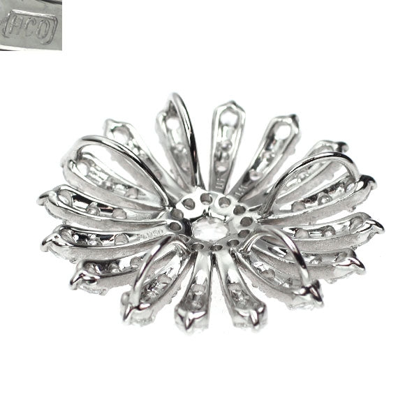 平和堂貿易 Pt950 ローズカット ダイヤモンド  ペンダントトップ 1.16ct D0.41ct フラワー