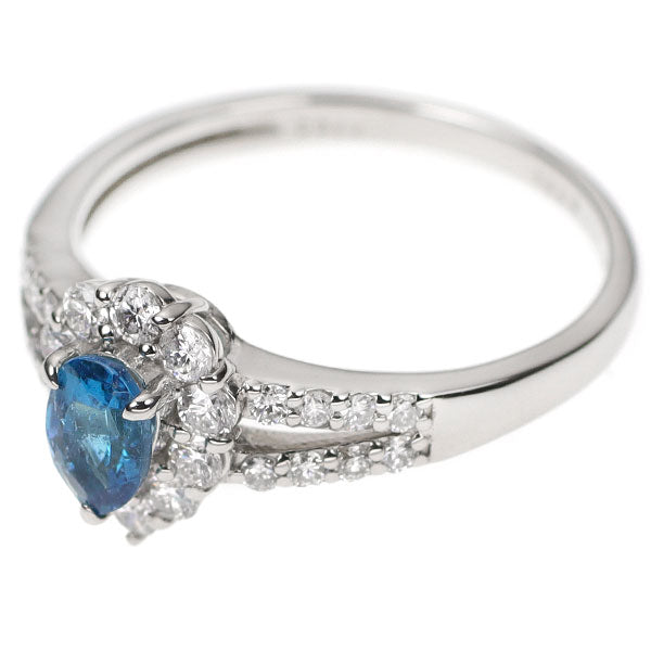 Pt900 ブラジル産 パライバトルマリン ダイヤモンド リング 0.384ct D0.44ct