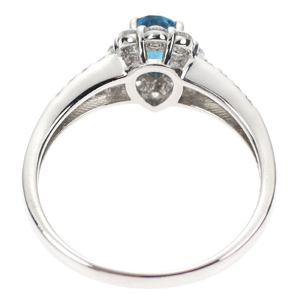 Pt900 ブラジル産 パライバトルマリン ダイヤモンド リング 0.384ct D0