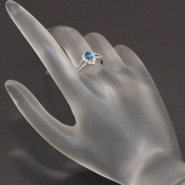 Pt900 ブラジル産 パライバトルマリン ダイヤモンド リング 0.384ct D0