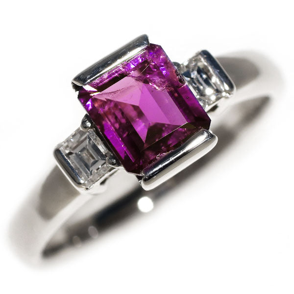 希少 Pt900 ブラジル産 アレキサンドライト ダイヤモンド リング 1.14ct D0.23ct