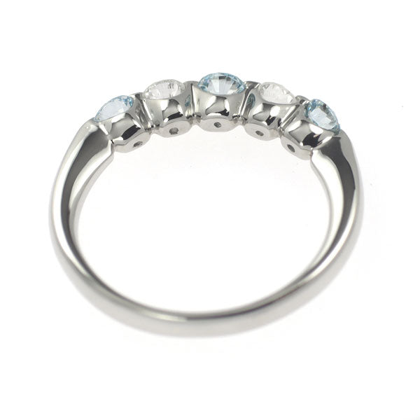 Pt900 トリート アイスブルー ダイヤモンド リング 0.30ct D0.20ct