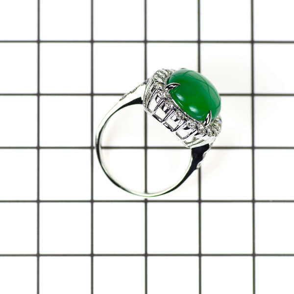 Pt950 翡翠 ダイヤモンド リング 8.643ct D0.98ct