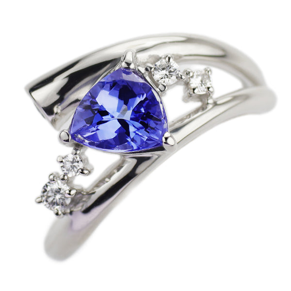 Pt900 タンザナイト ダイヤモンド リング 1.08ct D0.11ct