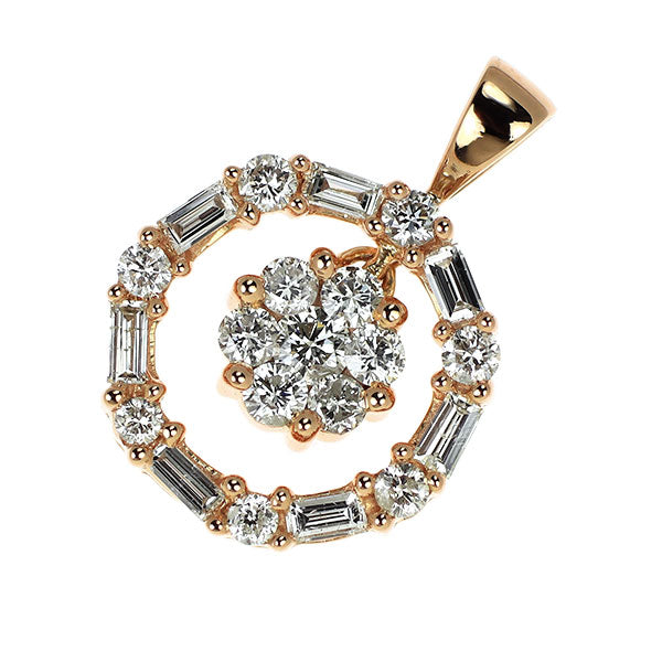K18PG ダイヤモンド ペンダントトップ 0.75ct