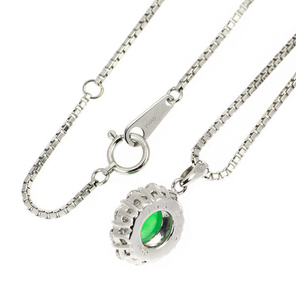 Pt900/ Pt850 翡翠 ダイヤモンド ペンダントネックレス 0.583ct D0.88ct
