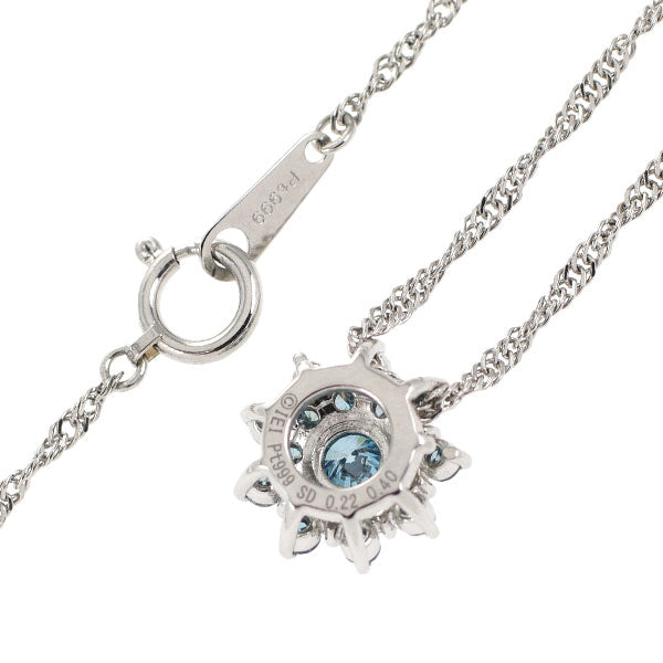 I E I Pt999 トリートブルーダイヤモンド ペンダントネックレス 0.62ct