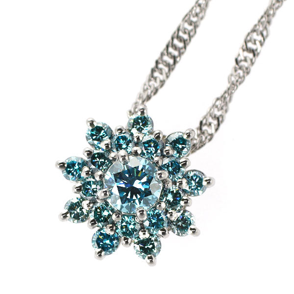 I E I Pt999 トリートブルーダイヤモンド ペンダントネックレス 0.62ct