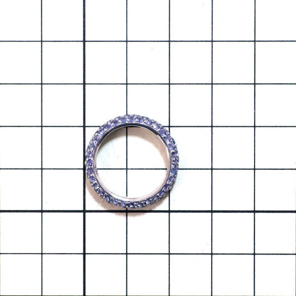 K18WG サファイア リング 3.12ct パヴェ フルエタニティ