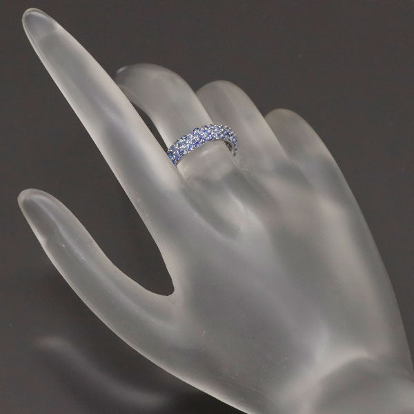 K18WG サファイア リング 3.12ct パヴェ フルエタニティ