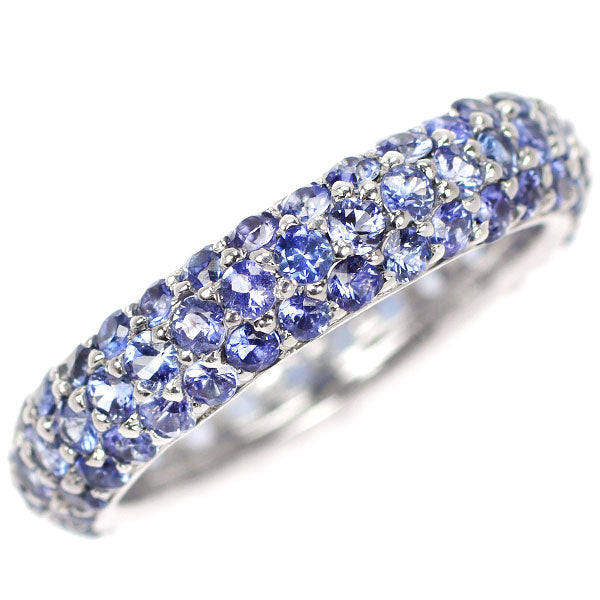 K18WG サファイア リング 3.12ct パヴェ フルエタニティ