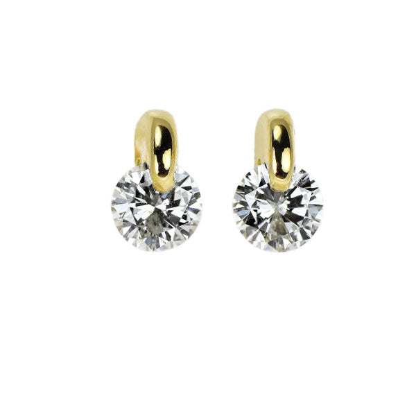 K18YG ダイヤモンド ピアス 0.58ct 一点留め