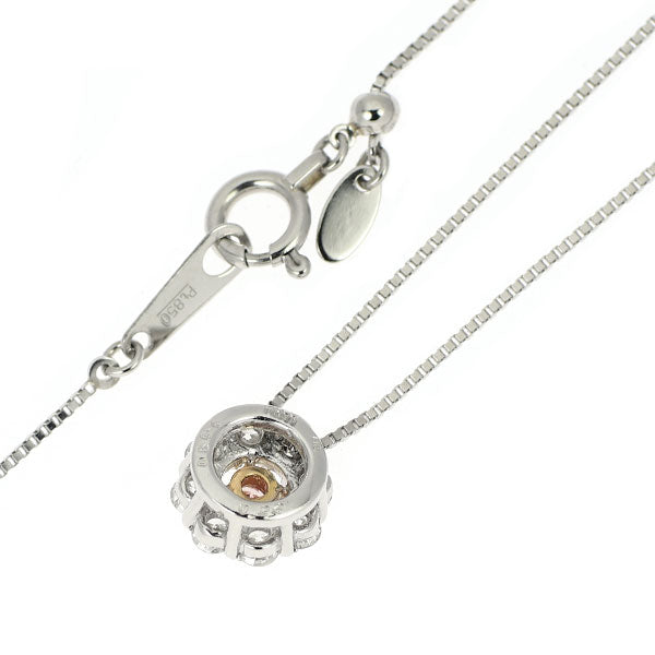 希少 K18PG/Pt 天然ピンク ダイヤモンド ペンダントネックレス 0.030ct D0.22ct