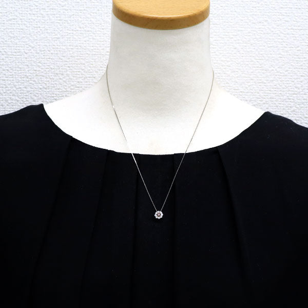 希少 K18PG/Pt 天然ピンク ダイヤモンド ペンダントネックレス 0.030ct D0.22ct