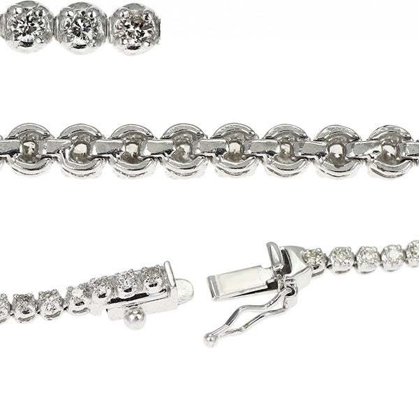 K18WG ダイヤモンド ブレスレット 1.00ct テニス
